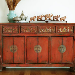 Distressed Altar Style Cabinet - Buffets And Sideboards