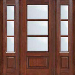 Prehung French Single Door 96 Wood Mahogany Full Lite 12 Lite - Patio Doors