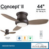 Minka Aire Concept II LED Flush Mount Ceiling Fan With Remote Control, Oil Rubbed Bronze, 44"