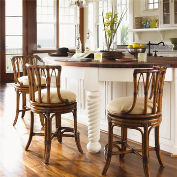 Island Estate Customizable South Beach Rattan Swivel Counter Stool
