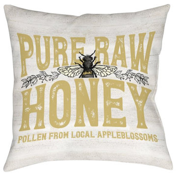 Pure Raw Honey Outdoor Pillow, 18"x18"