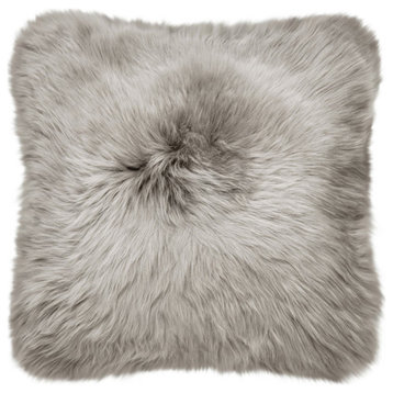 Classic Sheepskin 20"x20" Pillow, Chateau Gray