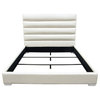 Bardot Channel Tufted Queen Bed, Leatherette, White