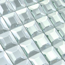 Glossy Diamond 3D Modern Square Glass Mosaic Tiles - Home Accessories & Decor