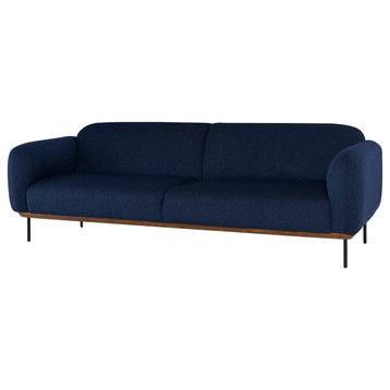 Benson True Blue Fabric Triple Seat Sofa