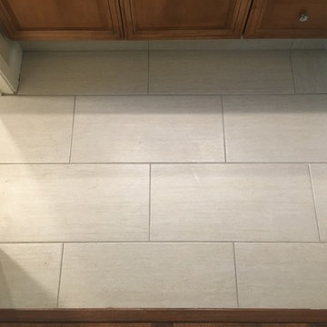 MASTER BATHROOM - Shower 4 x 12 Subway Walls, Penny Tile Floor, 12 x 24 Floor