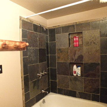Condo Remodel - Log Railings, Furniture, Slate Floors & Shower