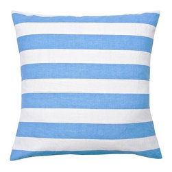 Blue Stripe Square Cushion Cover - Bed Cushions