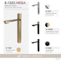 STYLISH Nessa Single Handle 12 1/2" Brushed Gold Vessel Bathroom Faucet