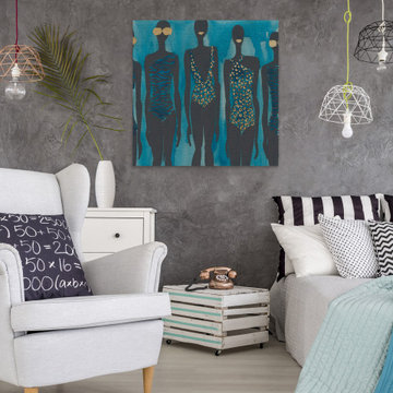"Bikini Class III" Painting Print on Wrapped Canvas
