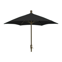 FiberBuilt Umbrellas LLC - 7.5 Foot Hexagonal Black Outdoor Patio Umbrella with Champ Bronze Finish - Outdoor Umbrellas