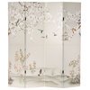6' Tall Double Sided Birds and Plum Blossoms Canvas Room Divider