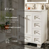 Eviva Happy 24" x 18" White Bathroom Vanity With Carrara Quartz Top