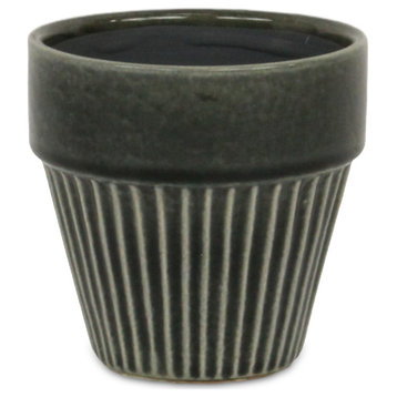 Tapered Ceramic Pot - Small - Gray