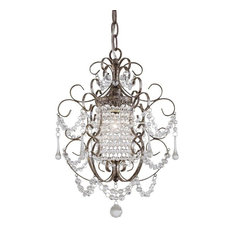 3121-333 1-Light Tier Crystal Chandelier Westport Silver Fluted Piastra Glass