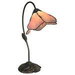 Dale Tiffany - Dale Tiffany TT101307 Poelking - One Light Table Lamp - A delicate pink lily blossom hangs gracefully fromPoelking One Light T Dark Antique Bronze  *UL Approved: YES Energy Star Qualified: n/a ADA Certified: n/a  *Number of Lights: Lamp: 1-*Wattage:25w E12 bulb(s) *Bulb Included:No *Bulb Type:E12 *Finish Type:Dark Antique Bronze