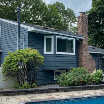Greenlawn Siding - Midnight Blue & Mission Point | Alpha Windows & Siding