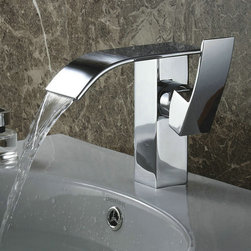 Contemporary Waterfall Bathroom Sink Faucet (Chrome Finish) TQ3026 - Bathroom Sink Faucets