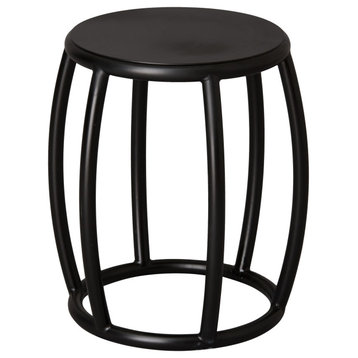 18.5 in. Post Black Metal Top Accent Table