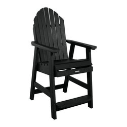 Highwood USA - Hamilton Counter Height Deck Chair, Black - Outdoor Bar Stools And Counter Stools