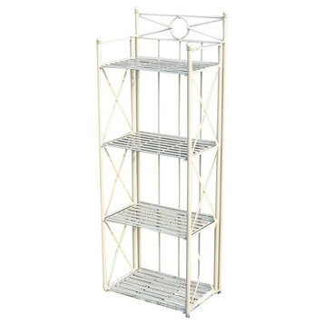 Pemberly Row 22" 4 Tier Iron Bakers Rack in White