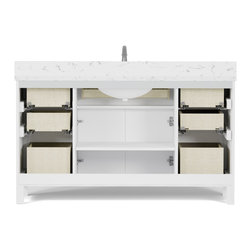 Caroline 60'' White Bathroom Vanity - Bathroom Vanities And Sink Consoles