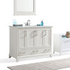 Elise 42" Bath Vanity, Soft White with Bombay White Engineered Quartz Marble Top