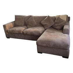 Crate & Barrel Brown Sectional Couch - Sectional Sofas