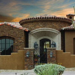 Stone Veneer Exterior in a Cobble Style - Home Decor
