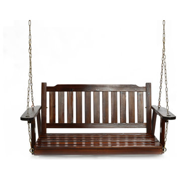 Torch Wood Front Porch Swing with Chains