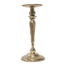 Edworth Polished Brass Hammered Candleholder
