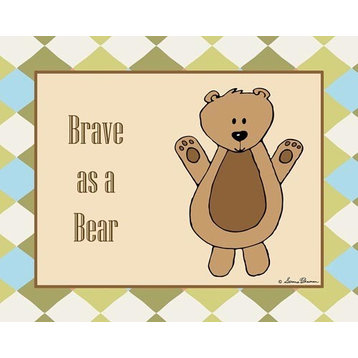 Brave as a Bear, Ready To Hang Canvas Kid's Wall Decor, 24 X 30