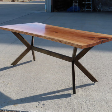 Pecan Table with Custom Metal Base