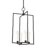 Mitzi - Adelaide 4 Light Lantern, Black - Vintage meets modern in Adelaide's romantic form. This 4-light lantern features a twisted metal frame in a textured black or vintage gold leaf finish. Circular forms near the top and bottom of the frame offset the clean edges, lending balance to the design. Candelabra style sockets reference antique design yet feel quite contemporary when paired with modern bulbs. Also available in a smaller size.