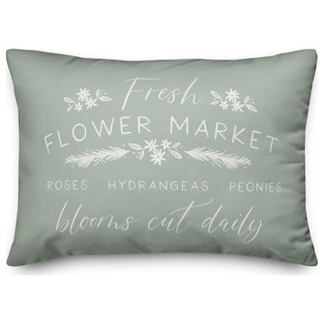 Mint Flower Market 14x20 Spun Poly Pillow