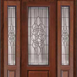 Prehung Sidelites-Transom Door 96 Fiberglass Brazos 3/4 Lite Glass - Front Doors