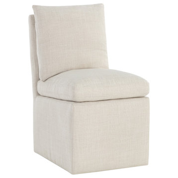 Glenrose Wheeled Dining Chair, Cream