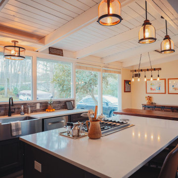 Kitchen remodel in Frederick, MD with white granite countertop and stainless st