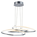 ET2 Lighting - Coaster LED Pendant - Take a ride on this fun lighting collection featuring channel of Polished Chrome skillfully formed in a twisted design. Unique in its approach, light is distributed in all directions and is fully dimmable.
