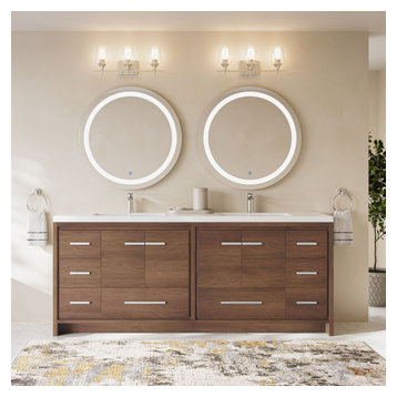 The Sonora Bathroom Vanity, Rosewood, 84", Double Sink, Freestanding