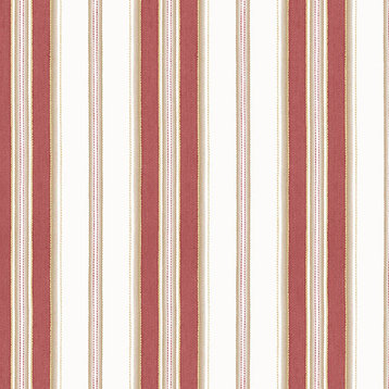 Heritage Stripe Wallpaper, Red/White/Metallic Gold, Bolt