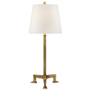 Parish Buffet Lamp in Gilded Iron with Linen Shade