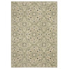 Fleming Floral Medallions Sage and Ivory Area Rug, 5'3"x7'6"