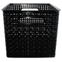 Weave Bins, 13 7/8 x 10 3/4 x 8 3/4, Plastic, Black, 2 Bins