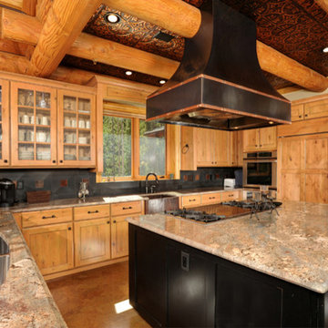 Rustic Kitchen with Classic Tin Ceiling