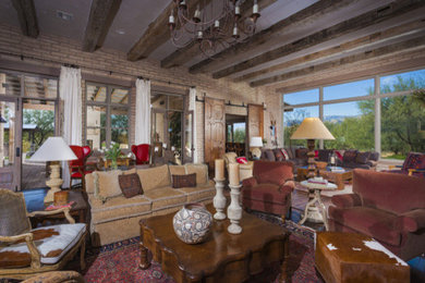 Inspiration for a rustic family room remodel in Phoenix