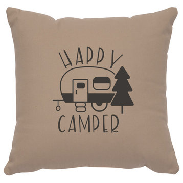 Image Pillow 16x16 Happy Camper Cotton Alabaster