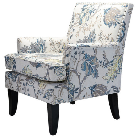 Herrera Classic Armchair With Pattern, Blue Floral