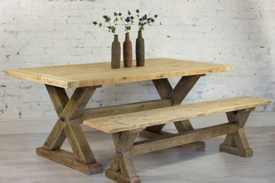 Reclaimed wood farmhouse table