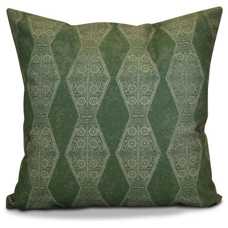 Pyramid Stripe Geometric Print Pillow, Green, 20"x20"